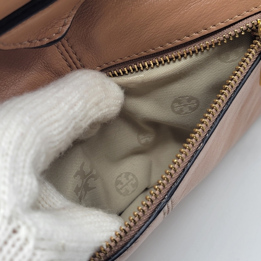 Designer Tory Burch Priscilla Small Frame Satchel Shoulder Strap Push Lock Clasp - Picture 8 of 16